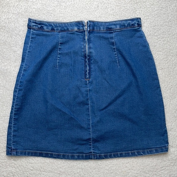 Denim Jeans Stretchy Y2k 90’s Skirt Slit Size 6 - Picture 6 of 6